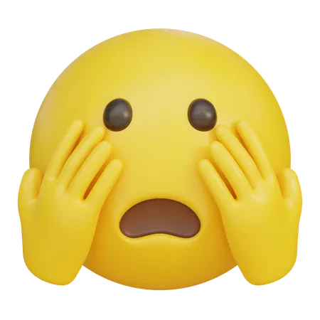 Surprised Emoji With Hand On Face  3D Icon