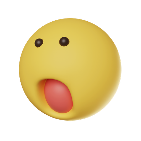 Surprised Face Emoticon  3D Icon