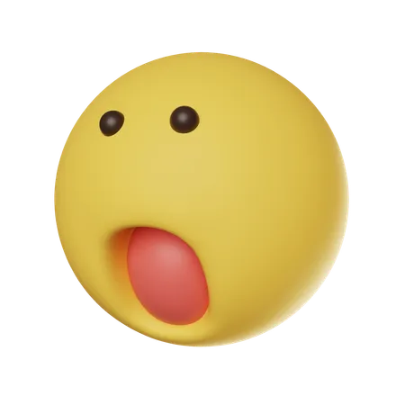 Surprised Face Emoticon  3D Icon