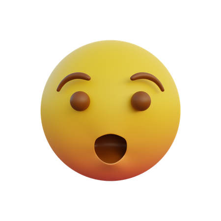 Surprised face with open mouth  3D Emoji