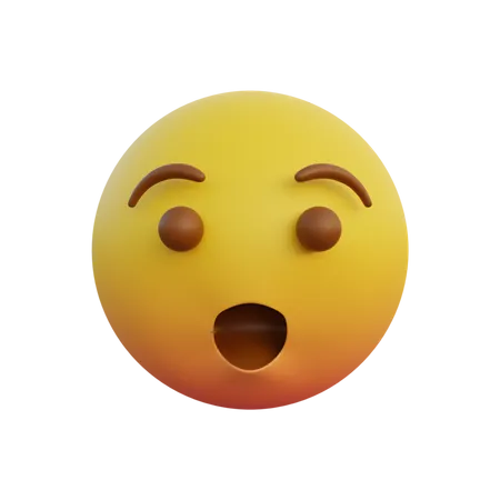 Surprised face with open mouth  3D Emoji