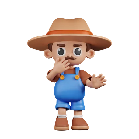 Surprised Farmer  3D Illustration