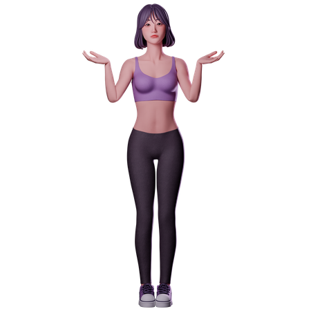 Surprised Girl  3D Illustration