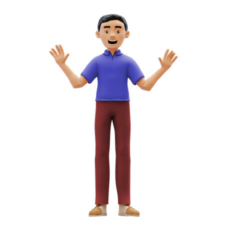 Surprised man  3D Illustration