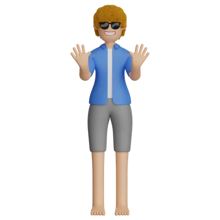 Surprised man 3D Illustration