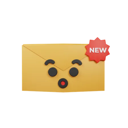 Surprised New Email  3D Icon