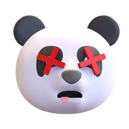 Surprised panda 3D Illustration