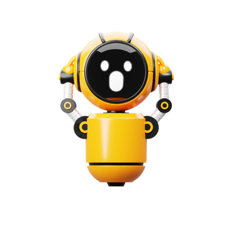 Surprised Robot  3D Illustration