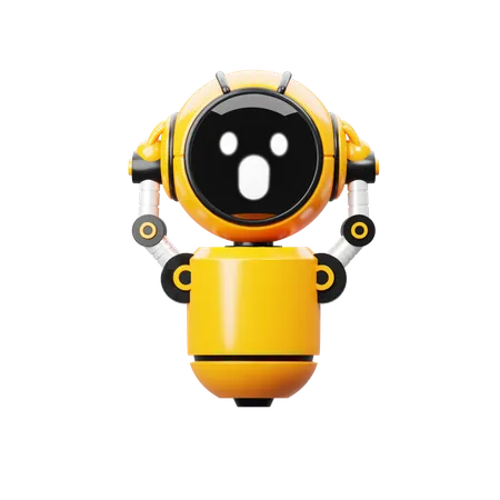 Surprised Robot  3D Illustration