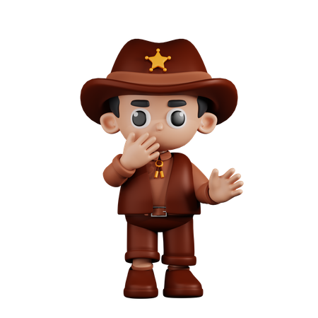 Surprised Sheriff  3D Illustration