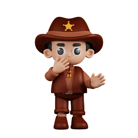 Surprised Sheriff  3D Illustration