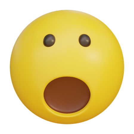 놀란 충격 표정 입을 벌린 이모티콘  3D Icon