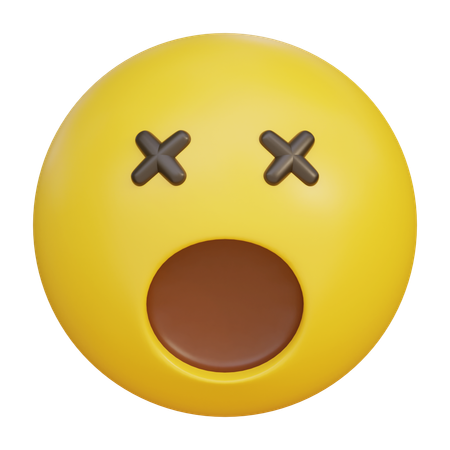 놀란 충격 표정 입을 벌린 이모티콘  3D Icon
