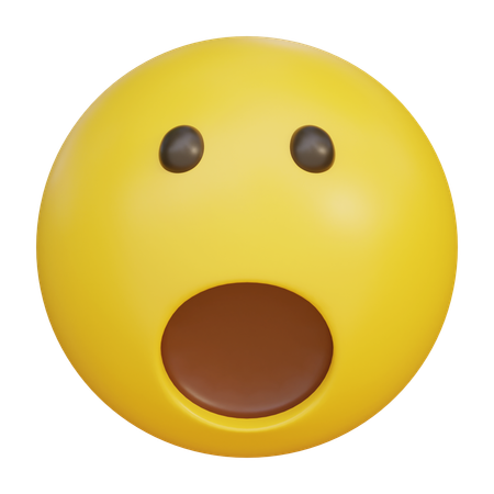 Surprised Shocked Expression Wide Open Mouth Emoji  3D Icon