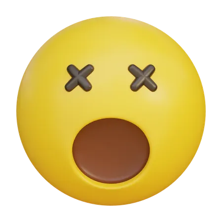 Surprised Shocked Expression Wide Open Mouth Emoji  3D Icon