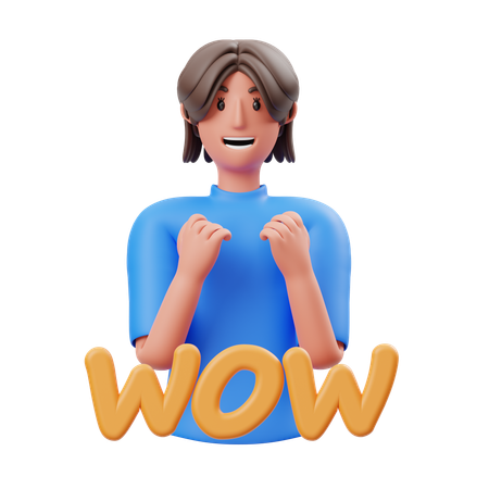 Surprised woman  3D Illustration