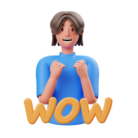 Surprised woman  3D Illustration