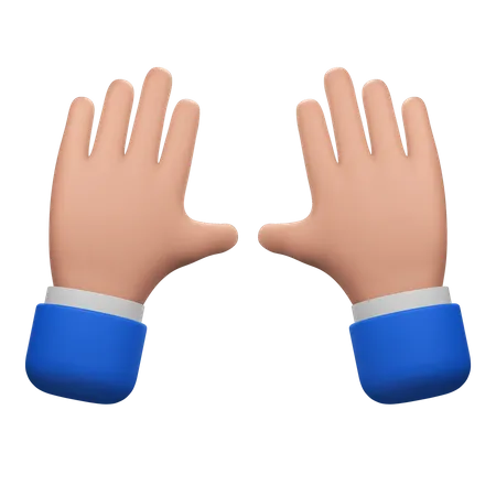 Both Hands Spread Out With Palms Facing The Viewer A Gesture Commonly Associated With Surrendering 3D Icon