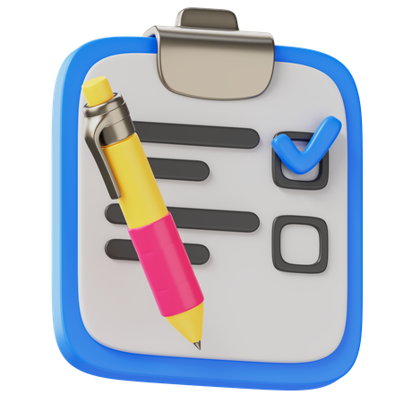 Survey Checklist  3D Icon