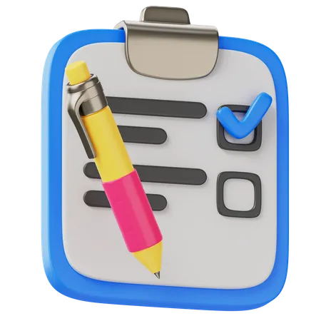 Survey Checklist  3D Icon