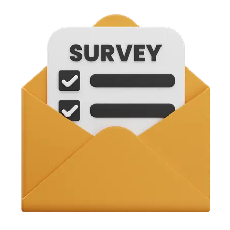 Survey Email  3D Icon