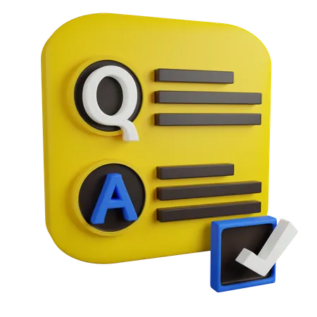 Survey Question And Answer 3 D Icon Contains PNG BLEND GLTF And OBJ Files 3D Icon