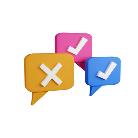 Survey yes or no  3D Icon