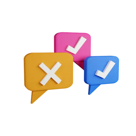 Survey yes or no  3D Icon