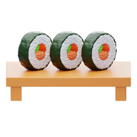 Sushi 3 D Icon Sushi Plate 3 D Icon 3D Icon
