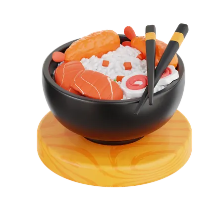Sushi Bowl  3D Icon