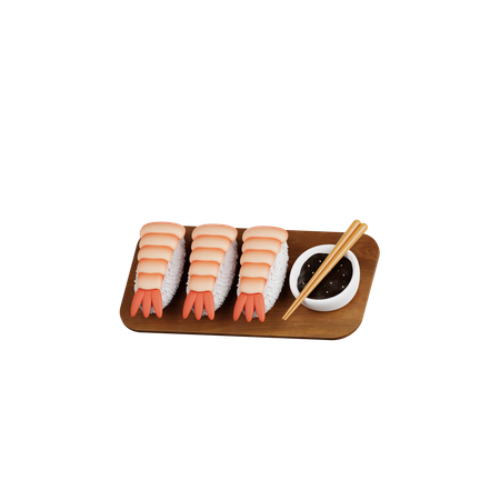 Sushi de camarones  3D Icon