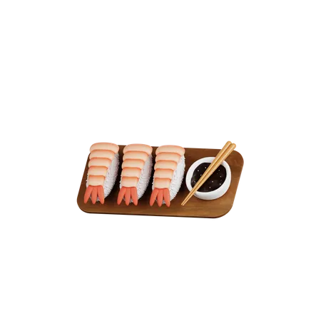 Sushi de camarones  3D Icon