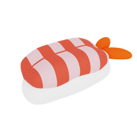 Sushi de camarones hervidos  3D Icon