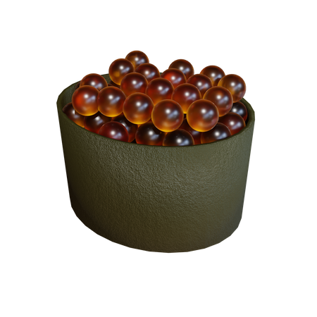 Sushi de huevas de salmón  3D Icon