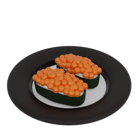 Sushi de huevo de salmón  3D Icon