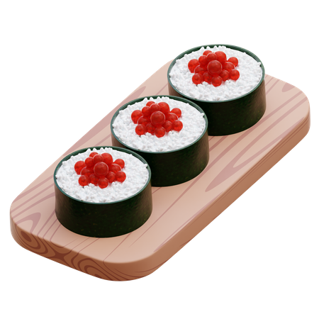 Sushi de ovo de peixe  3D Icon