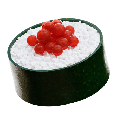 Sushi de ovo de peixe  3D Icon