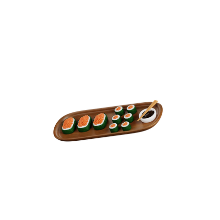 Sushi de ovo de salmão  3D Icon