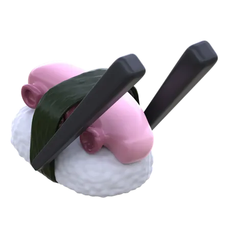 Sushi de pulpo con palillos  3D Icon