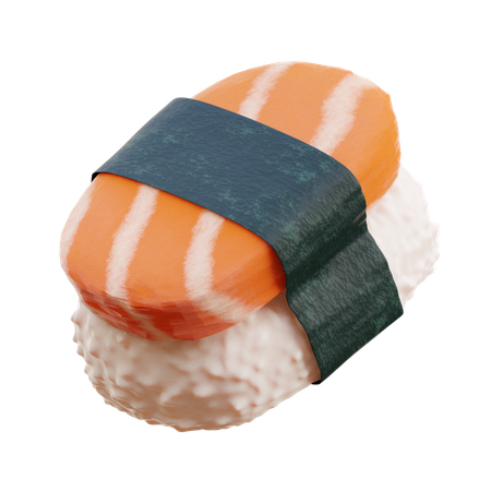 Sushi e pauzinho  3D Illustration