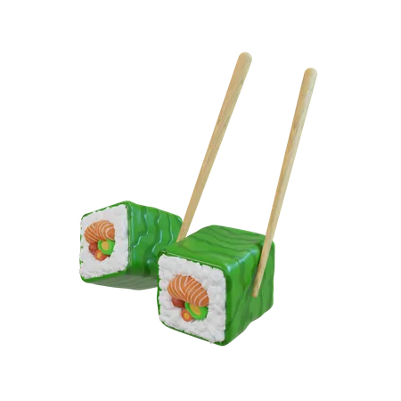 Sushi et baguettes  3D Icon