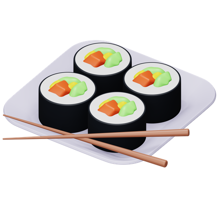 Sushi Japanese Food  3D Icon