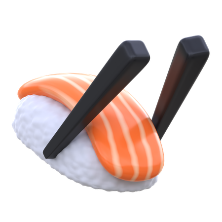 Sushi nigiri con palillos  3D Icon