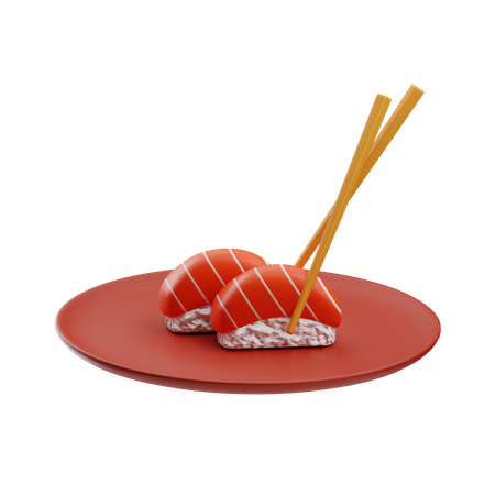Sushi on plate  3D Icon