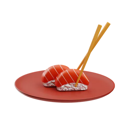 Sushi on plate  3D Icon