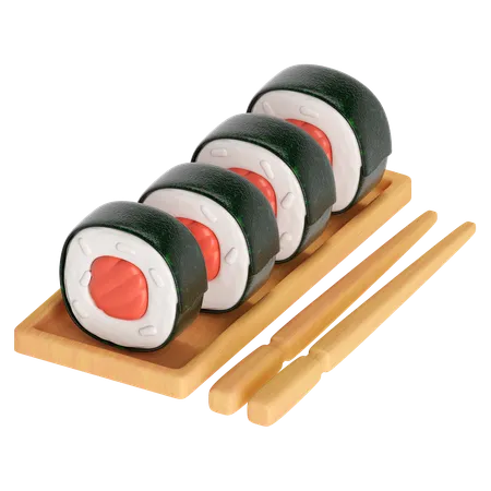 Sushi Plate 3D Icon