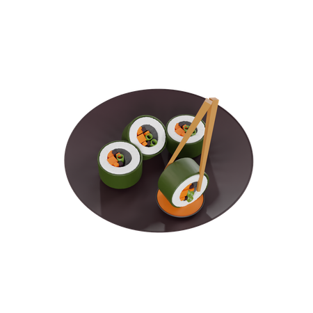 Sushi Roll  3D Icon