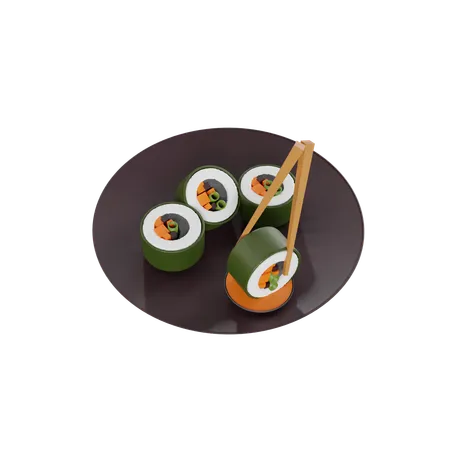 Sushi Roll  3D Icon