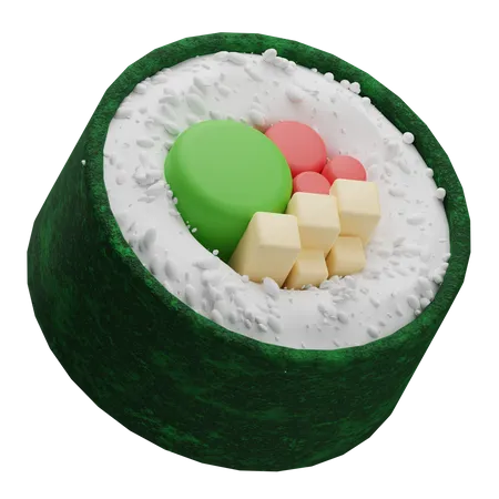 Sushi Roll  3D Icon