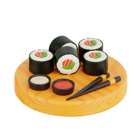 Sushi Roll  3D Icon